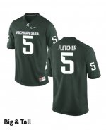 Men's Michigan State Spartans NCAA #5 Michael Fletcher Green Authentic Nike Big & Tall Stitched College Football Jersey NC32P15RG